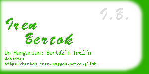 iren bertok business card